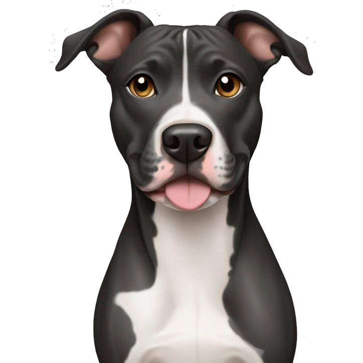 Black, white and brindle Pitbull mixed with greyhound emoji