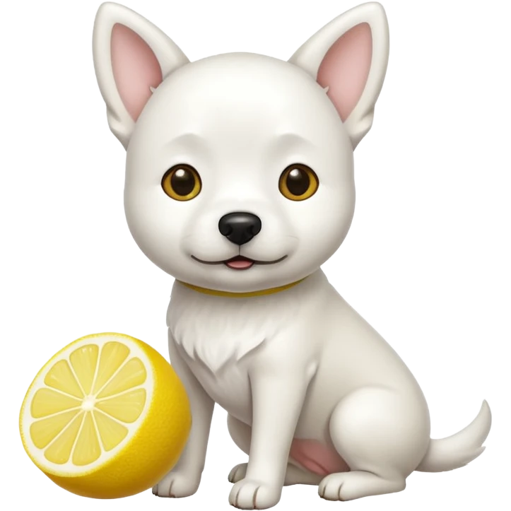 Perro blanco con limón  emoji