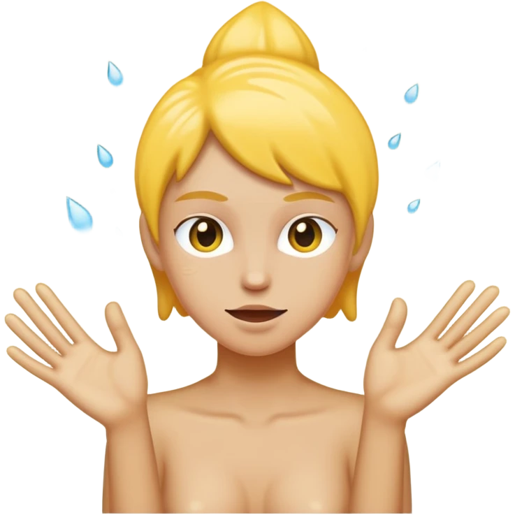 Yellow fingers in pussy while it squirts emoji