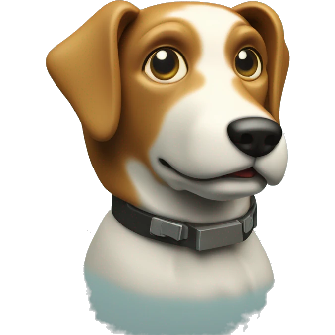 Retro computer graphics cgi 3d rendered dog emoji