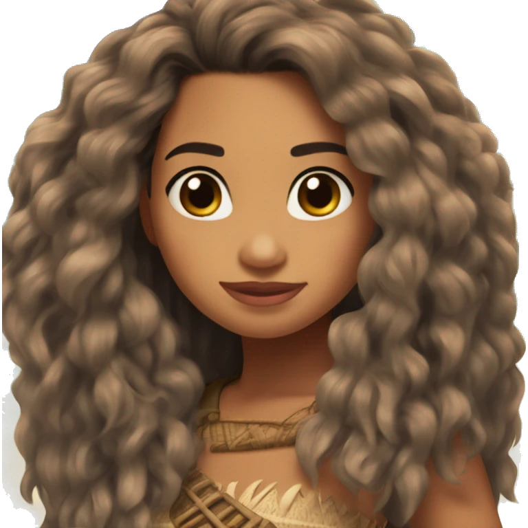 Moana con cabello suelto emoji