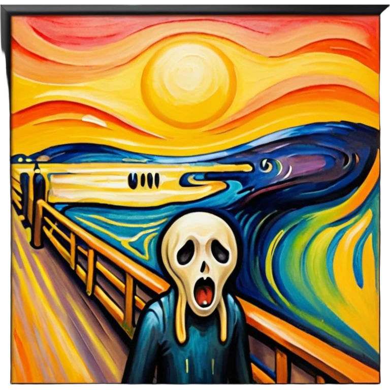 the scream in painting frame
















 emoji