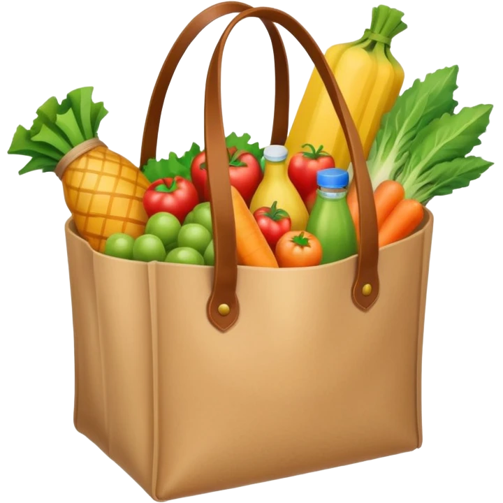 cartoon market bag. top view emoji