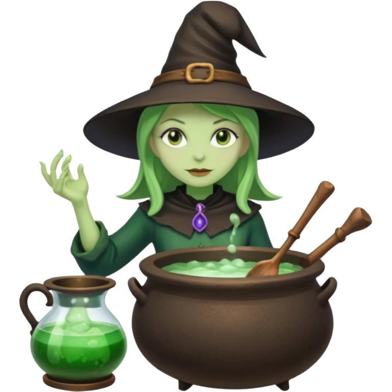 green witch cooking potion emoji