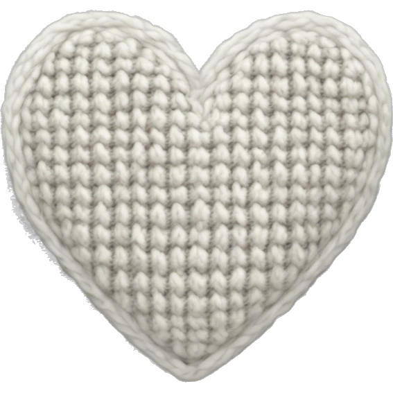 Knitted white heart emoji