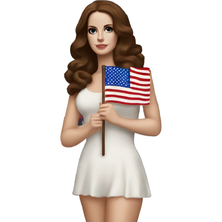lana del rey holding an american flag  emoji