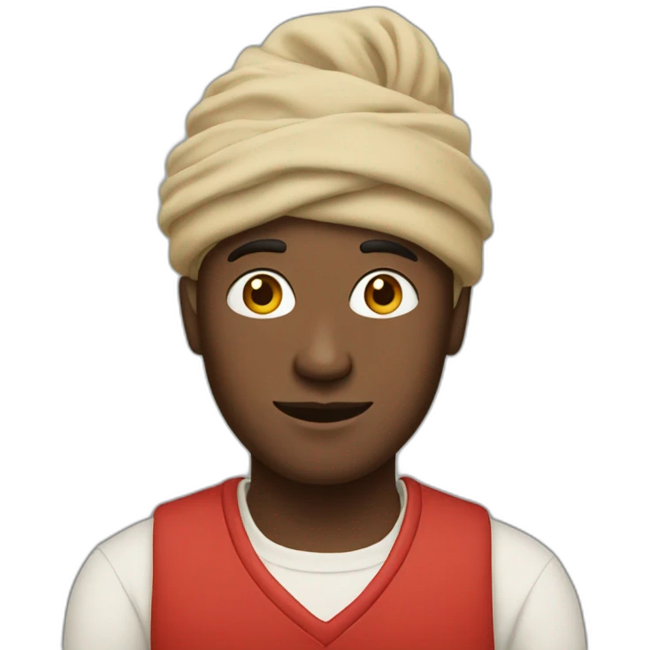 Man in beige turban and red shirt emoji