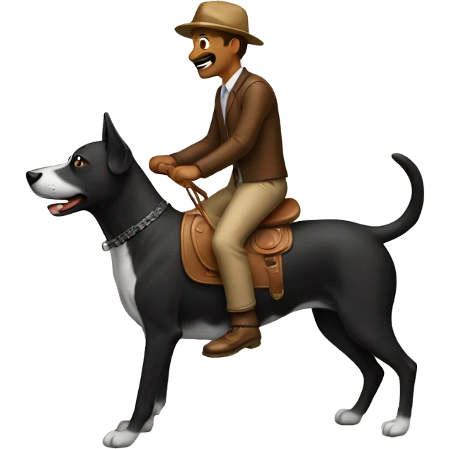 A man riding a dog emoji