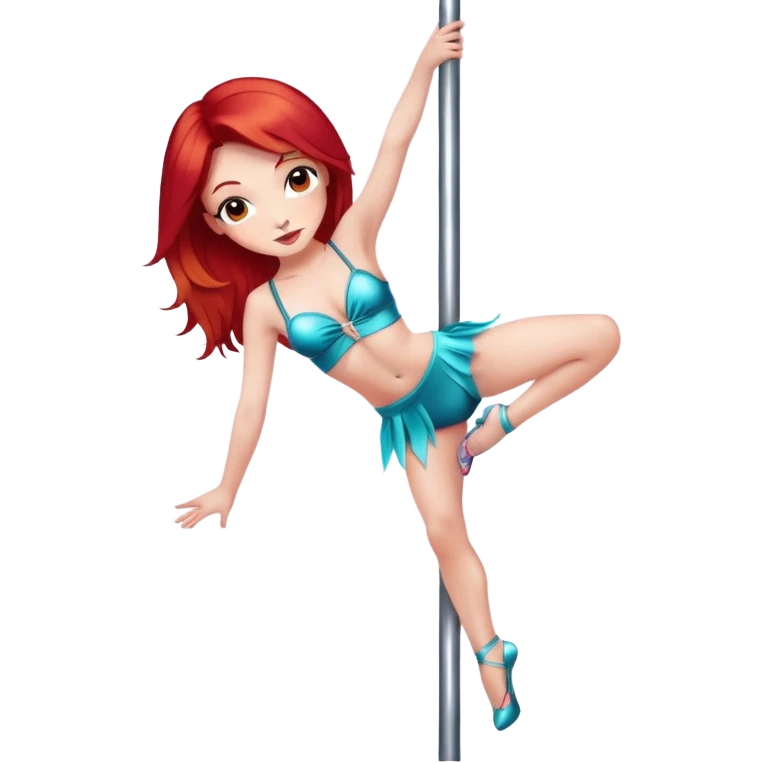 pole dancer, petite red hair emoji