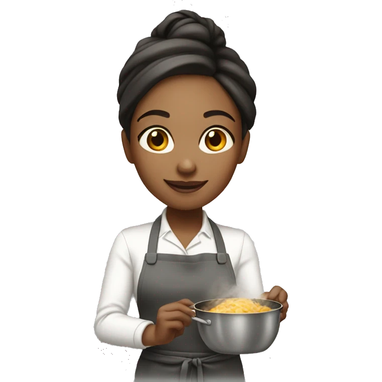 light-skin girl cooking emoji