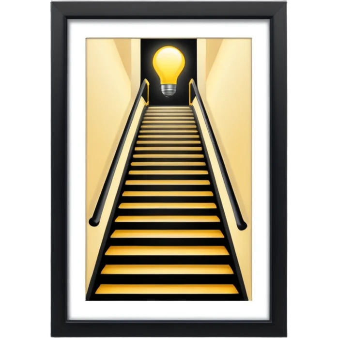 Lights up stairs looking down stairs emoji