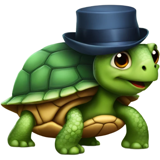Turtle with hat  emoji