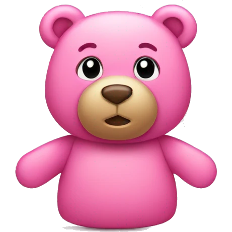 Pink teddy bear emoji