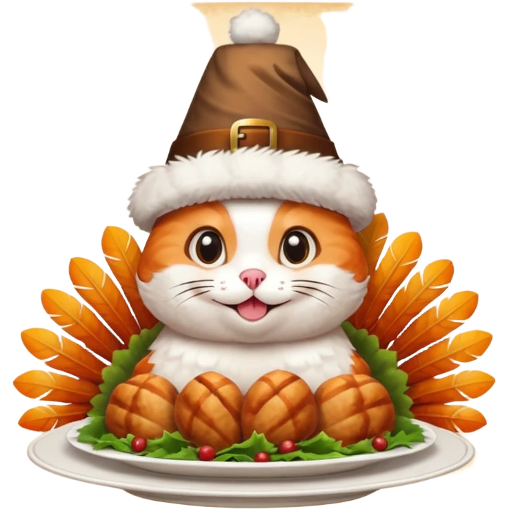 Thanksgiving turkey cat emoji
