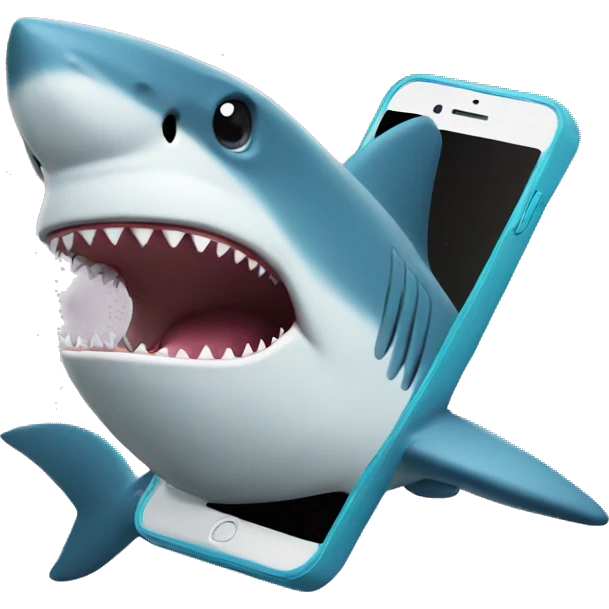 Shark with phone emoji
