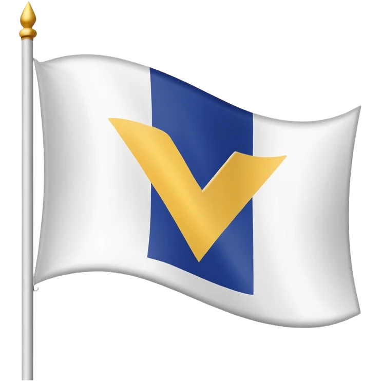 a white waving flag with the word 'Victory' on it. emoji