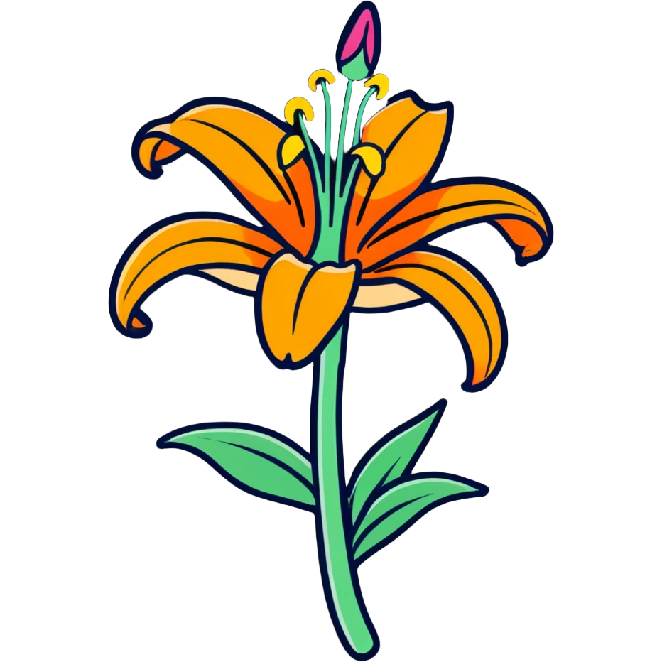 colorful tiger lily flower emoji