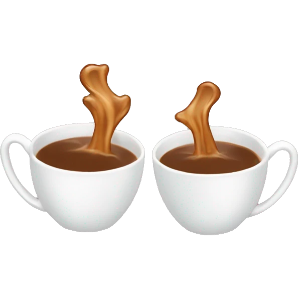 two tea cups clinking coffee splashing  emoji