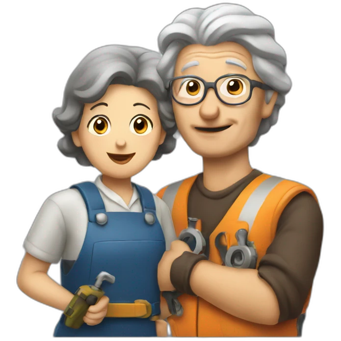 old woman teaching mechanic emoji