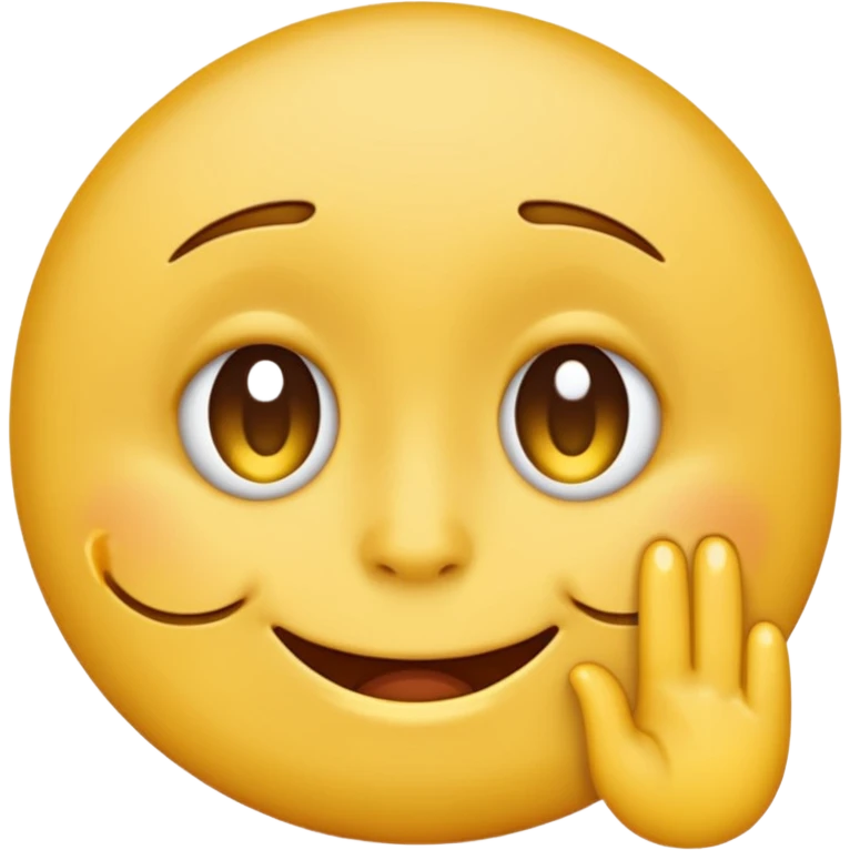 classic 2D round yellow emoji face, Facebook style, fake smile trying to cover sadness, tears in the eyes emoji