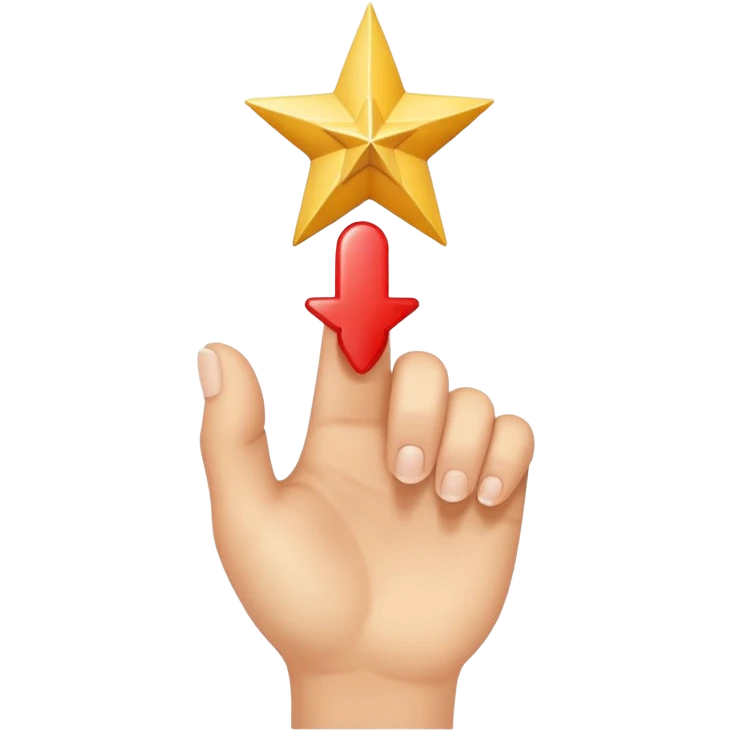 index finger pointing with a star at the fingertip emoji
