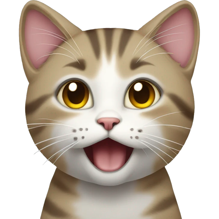 Cat singing to meow emoji