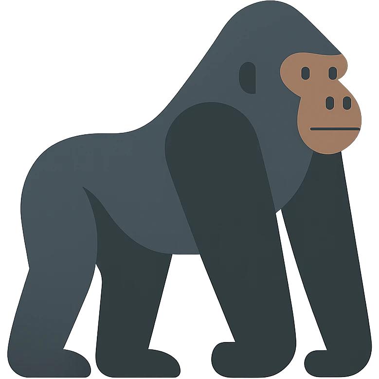 Flat design style gorilla emoji