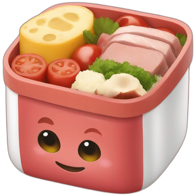bento box on the theme of pork Rosso  emoji