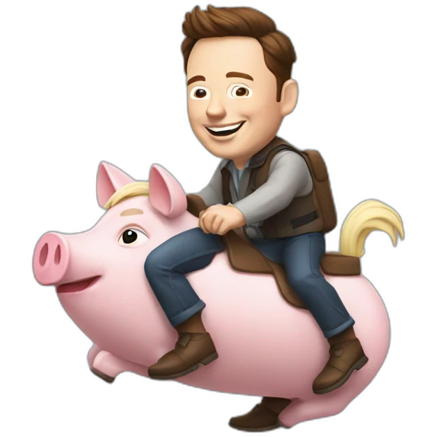 elon musk piggy ride emoji