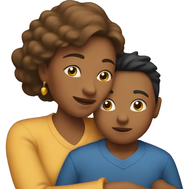 my mom hugging son  emoji