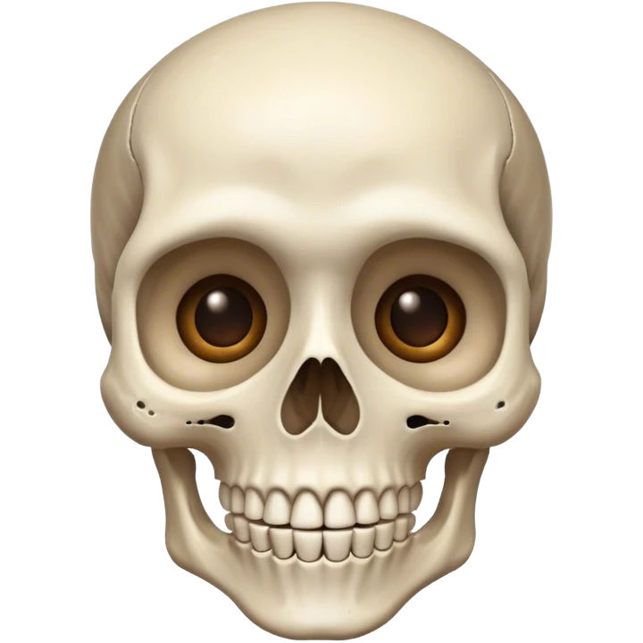 a skeleton who is alive and has eyes and is happy and friendly and has no left eye emoji