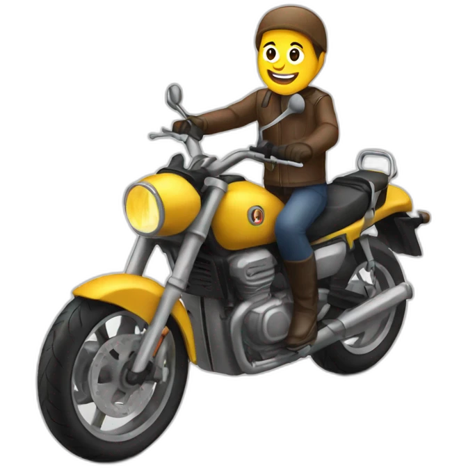 Emoji chat sur une moto emoji