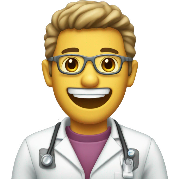 Dentista en moto antigua emoji