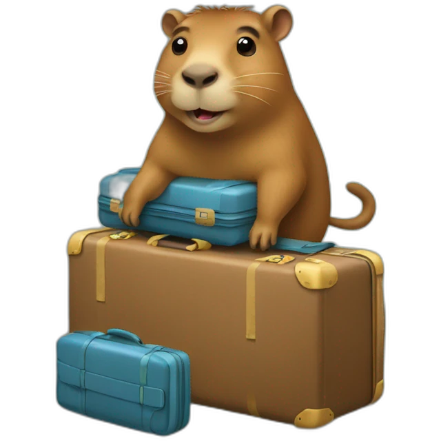 Capybara packing the suitcase  emoji