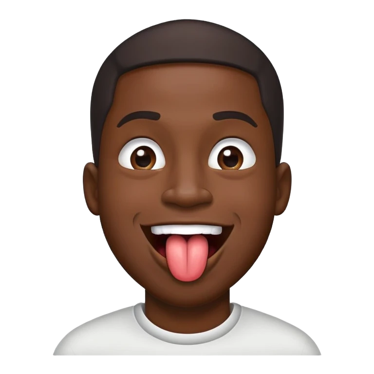 black man sticking his tongue out emoji