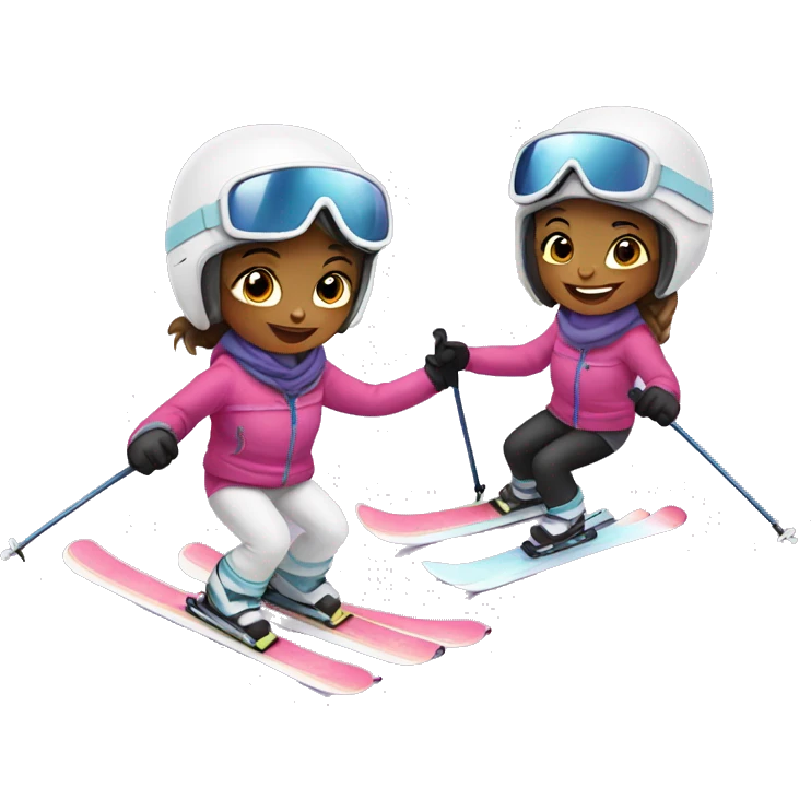 Sweet girls skiing emoji