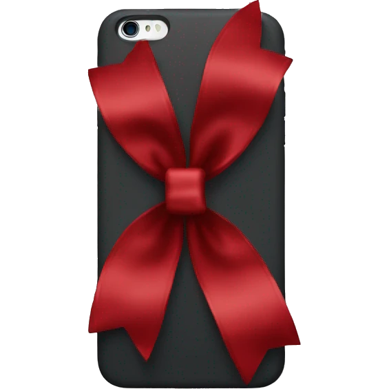 Dark red iPhone bow emoji
