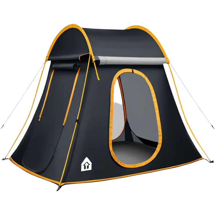 Tall Oval Narrow Pop up tent black not deep emoji