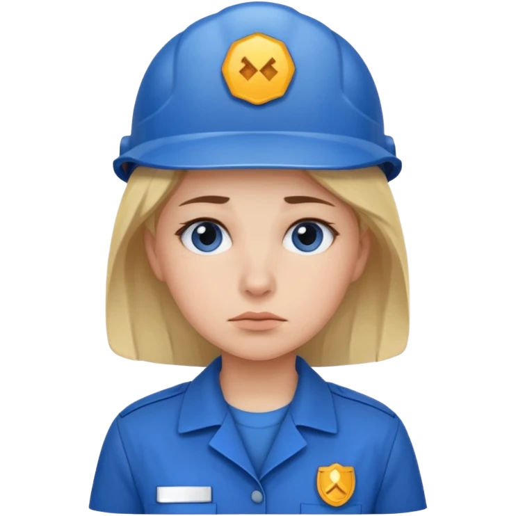 female worker sad face emoji