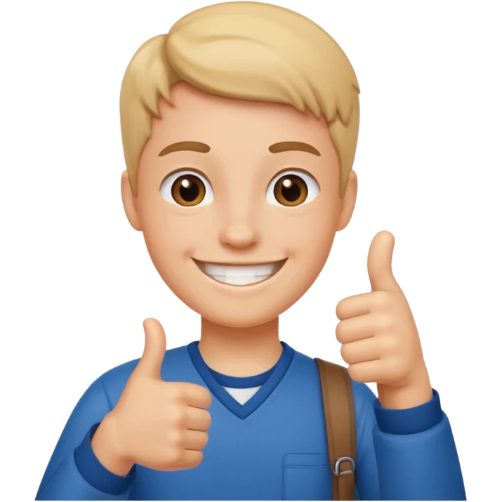 Create a icon of a student whose grade is getting better emoji