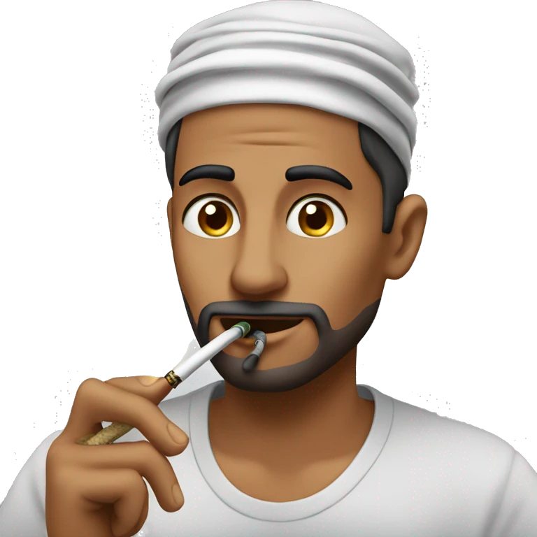 Guy who smokes a hookah lokking arabic emoji