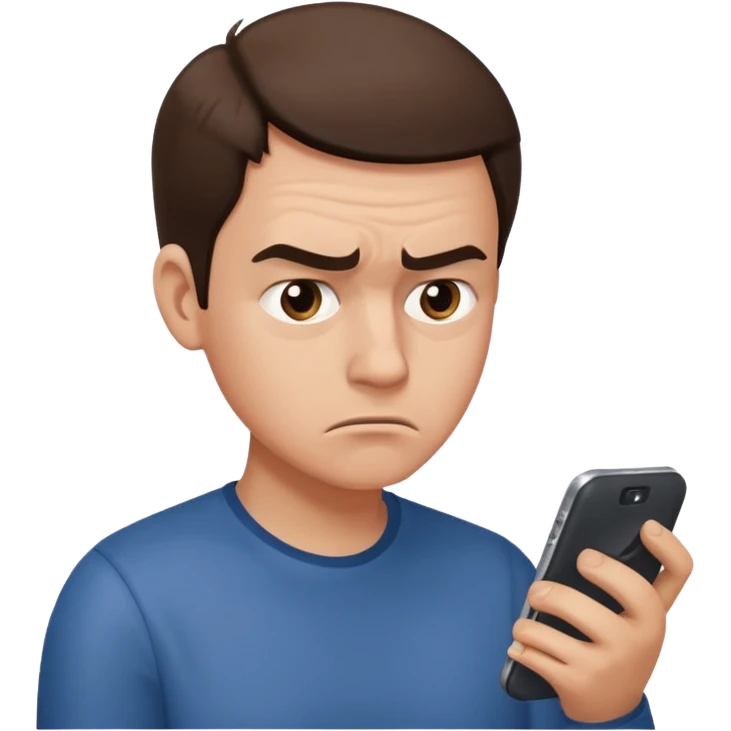 Checking phone worried emoji