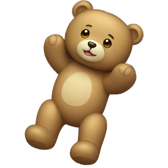 Teddy bear hanging off tree emoji
