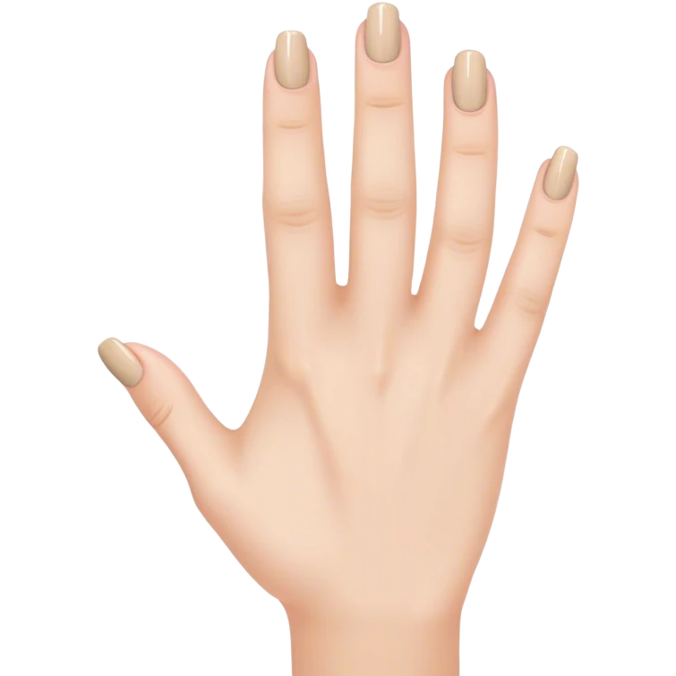 beautiful realistic female hand with five fingers with beige manicure emoji