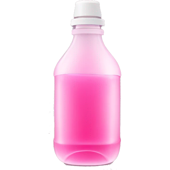 plastic bottle with crystaline pink liquid emoji