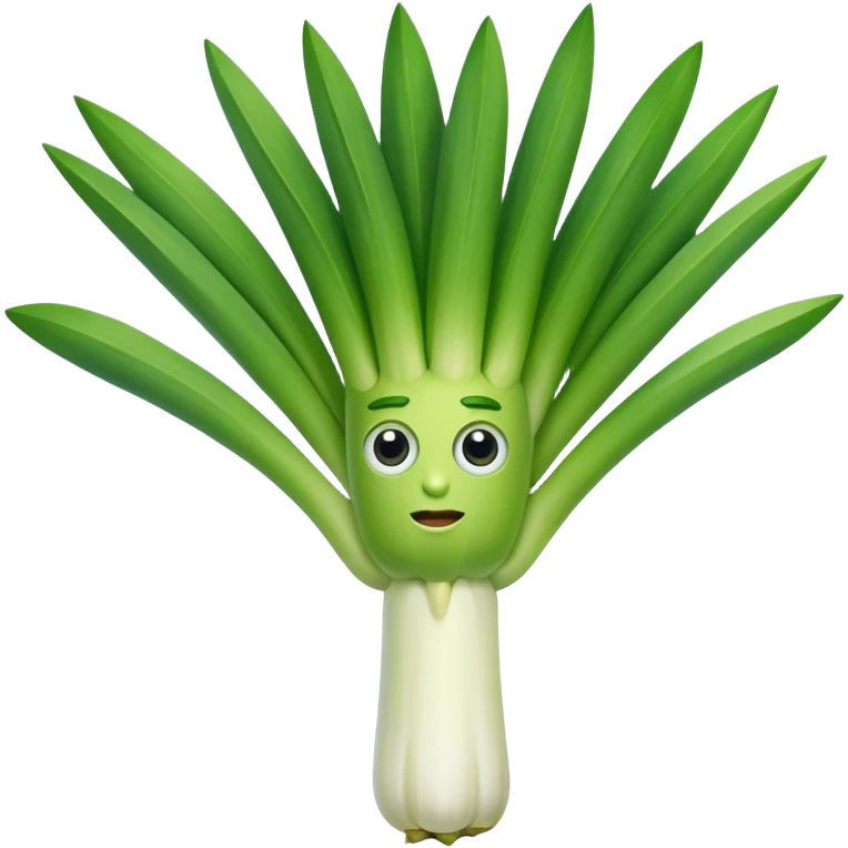 a leek with arms and eyes emoji