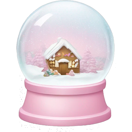 Pastel pink snow globe emoji