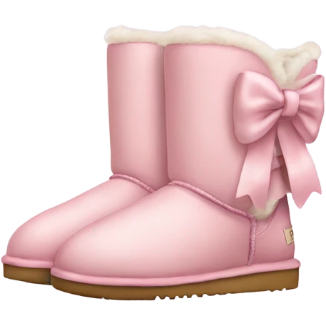 realistic light pink uggs with bow emoji