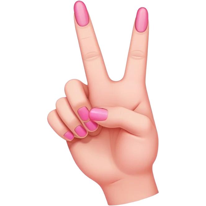 Pink middle finger emoji