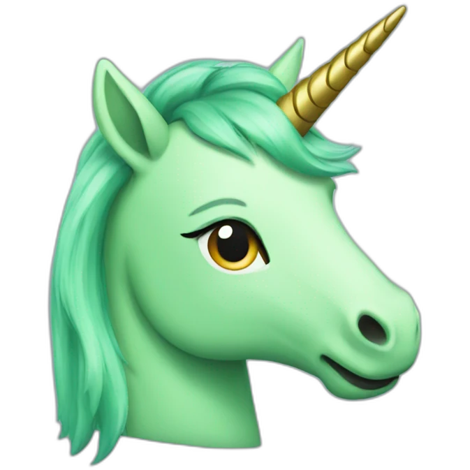 Light green unicorn emoji